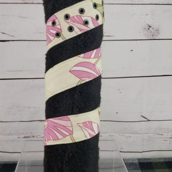 Tommy Hilfiger Women's Detailed Cloth Pink Floral Fabric Tropical Summer Belt - Picture 4 of 8